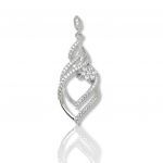 Platinum plated silver 925° necklace with white zircon(code PZB94443)